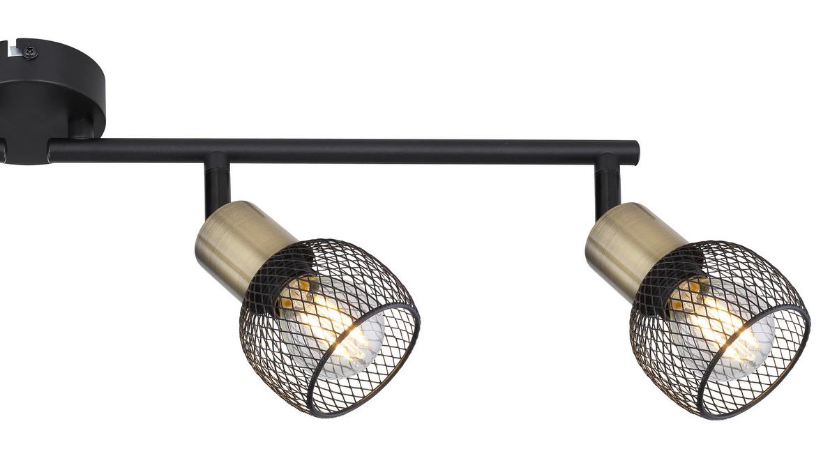 Strahler Fiastra 4-Flammig verstellbar L: 60 cm - Schwarz, Basics, Metall (60/8/15cm) - Globo