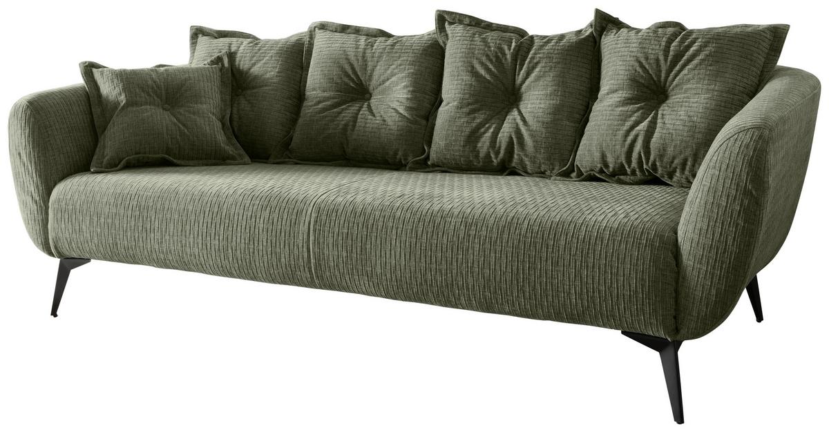 3-Sitzer-Sofa Baggio Olivgrün B: 236 cm - Schwarz/Olivgrün, MODERN, Textil (236/94/103cm) - Livetastic