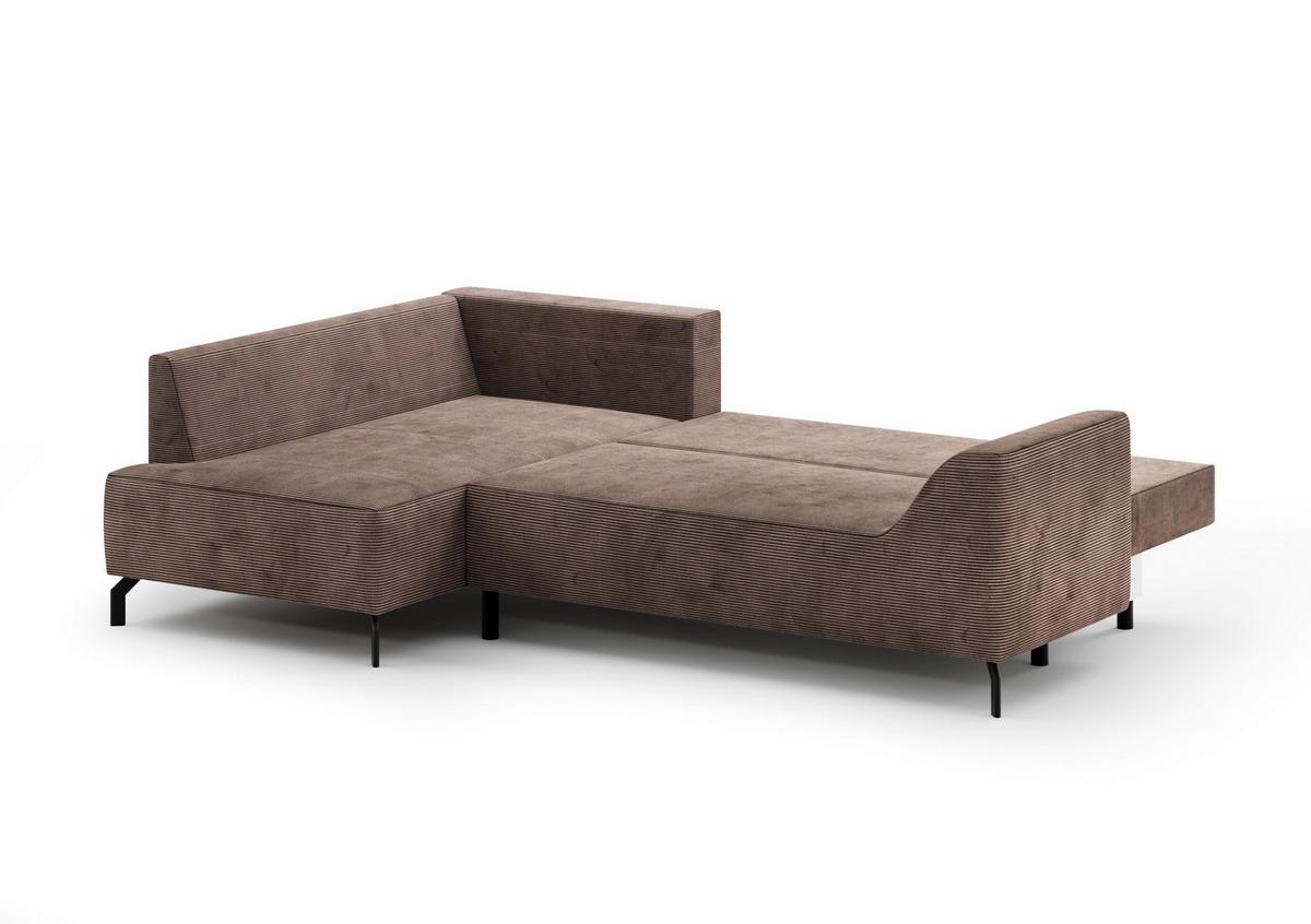 Eckschlafsofa Asolo Braun S: 167x273 Cm - Schwarz/Braun, Design, Textil (167/273cm) - MID.YOU