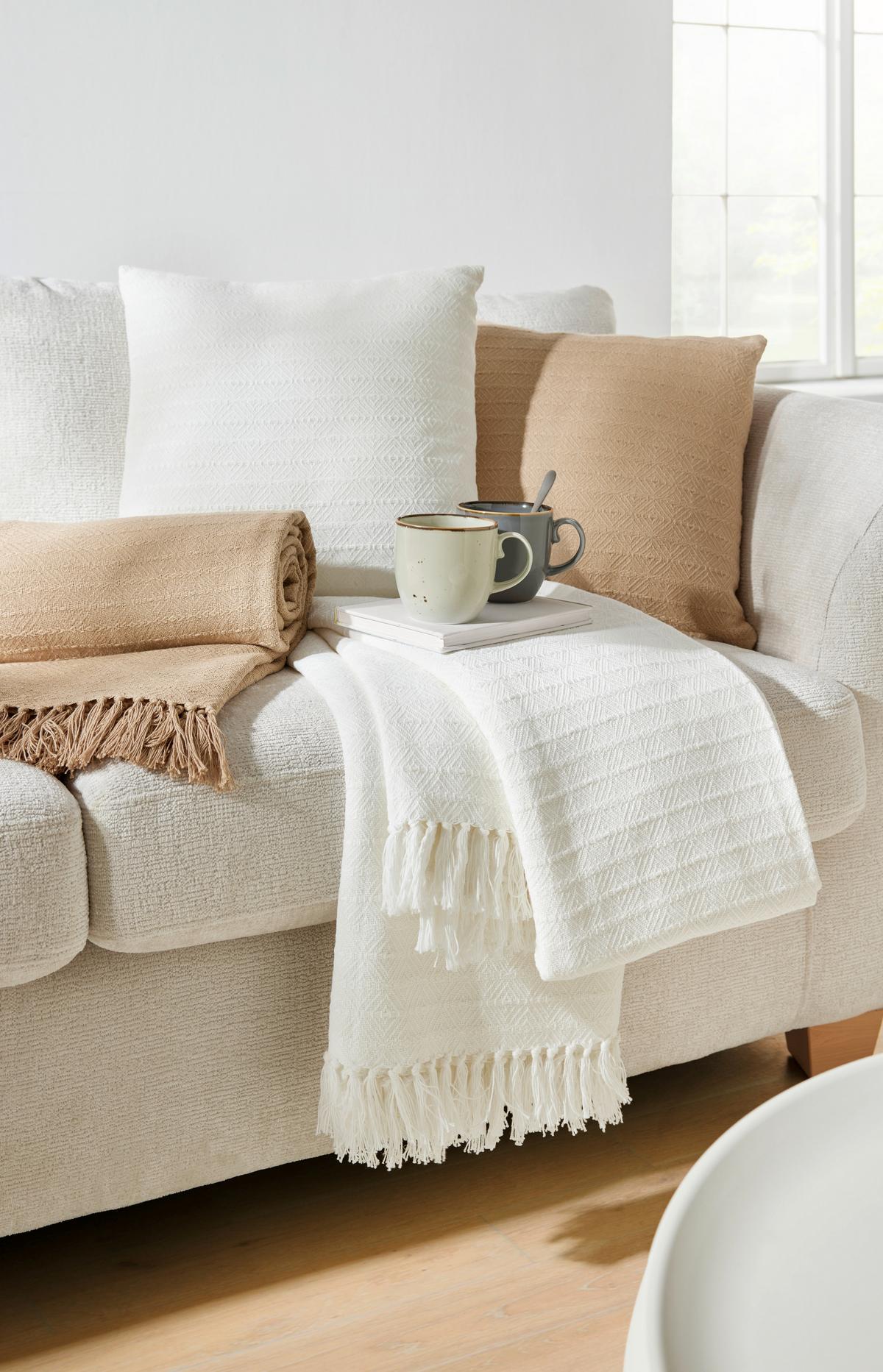 Dekorační polštář Tara, 45/45cm, přírodní - bílá, Lifestyle, textil (45/45cm) - Mömax