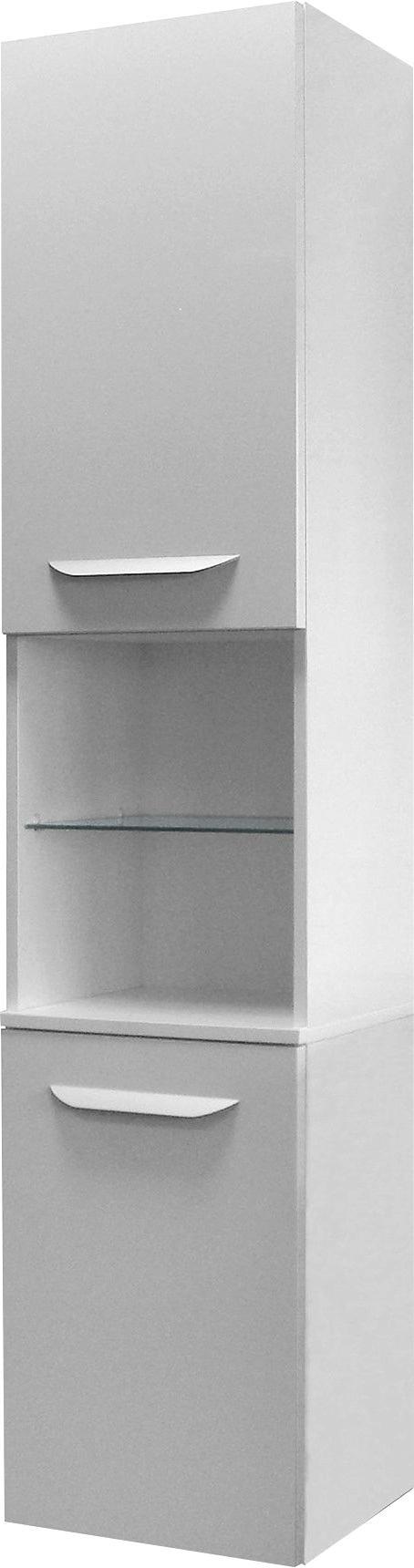 Hochschrank Lavella B: 35 cm Weiß - Weiß, MODERN, Glas/Holzwerkstoff (35,5/169/32cm) - Fackelmann