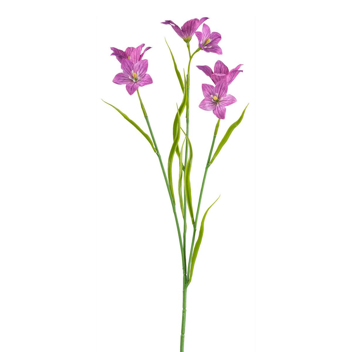 Kunstblume Alva - Lila/Grün, KONVENTIONELL, Kunststoff (62cm)