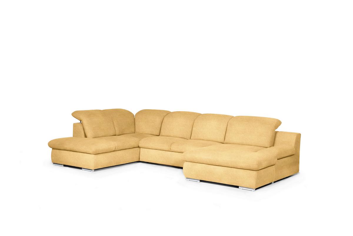 Wohnlandschaft Isona Gelb Chenille - Chromfarben/Gelb, Design, Textil (212/353/165cm) - Livetastic