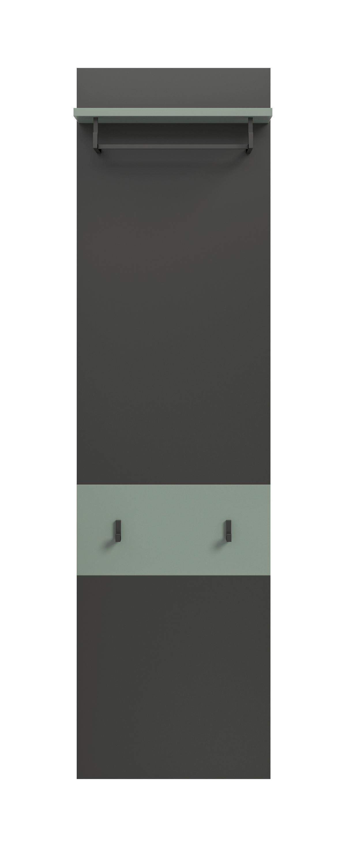 Garderobenpaneel Canu Grau/grün B: 45 Cm - Design, Holzwerkstoff (45/165/29cm) - Livetastic