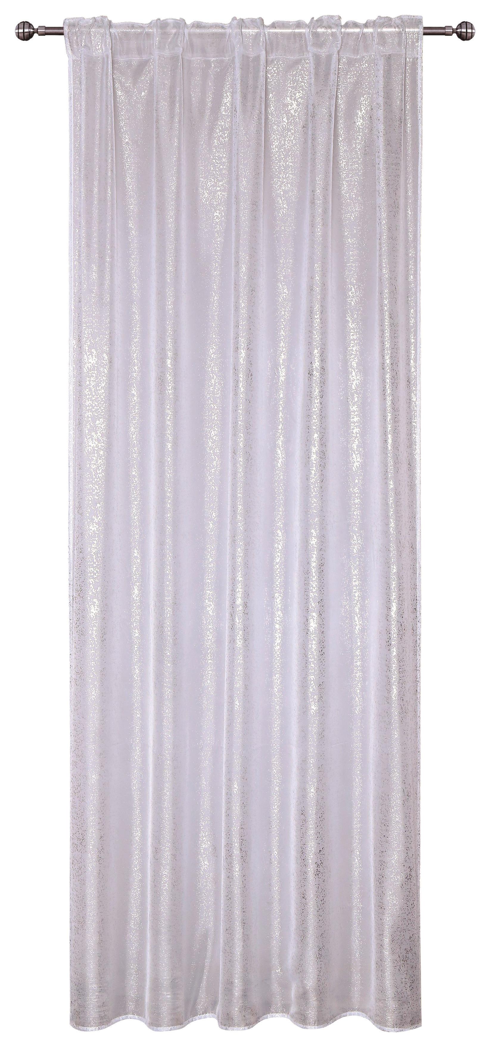 Fertigvorhang Bridget - Weiß, MODERN, Textil (140/245cm) - Luca Bessoni