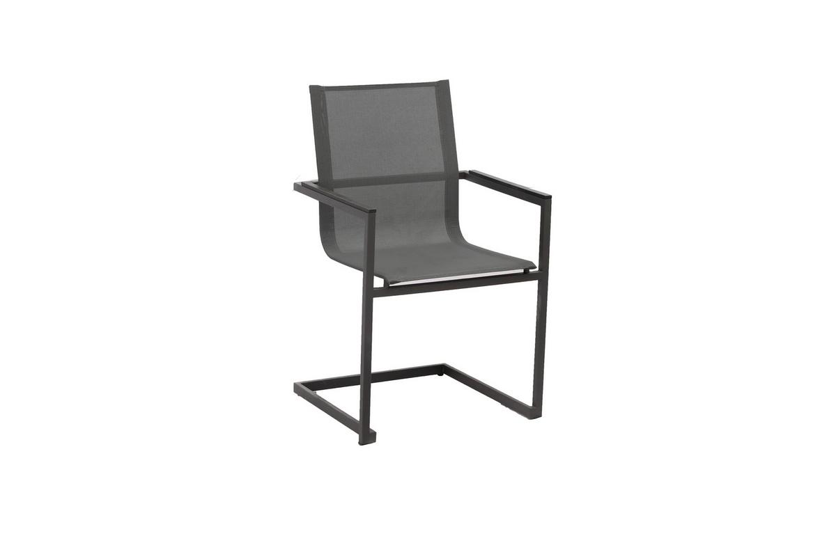 Gartenstuhl Sophia - Anthrazit/Grau, Basics, Kunststoff/Metall (50/56/90cm) - Gardenson