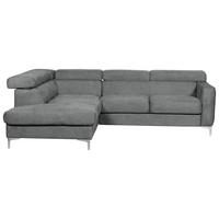 Ecksofa Sammy Grau - Chromfarben/Grau, Design, Textil (207/242cm) - Livetastic