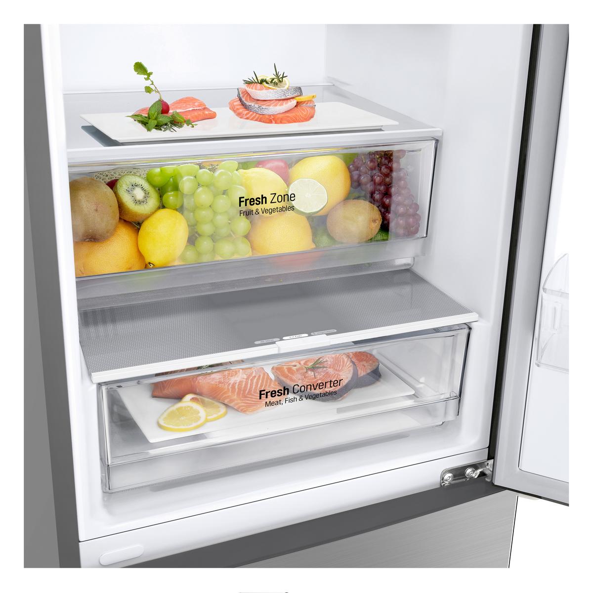 Kühl-gefrier-kombination Lg Gbp62mcncc1 - Edelstahlfarben, Basics, Metall (59.5/203/67.5cm) - LG