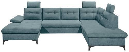 Wohnlandschaft Durban U Blau U: 170/324/218 cm - Blau/Schwarz, KONVENTIONELL, Textil (170/324/218cm) - MID.YOU