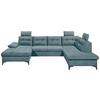 Wohnlandschaft Durban U Blau U: 170/324/218 cm - Blau/Schwarz, KONVENTIONELL, Textil (170/324/218cm) - MID.YOU