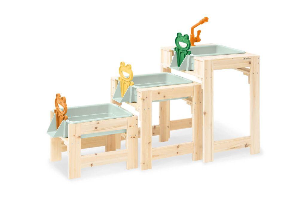 Kinderspieltisch 3er Set natur - Naturfarben, Basics, Holz (39,5/61/98cm) - Pinolino