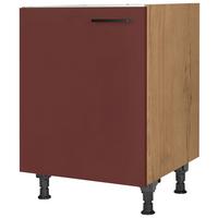 Spülenunterschrank Easytouch - Eichefarben/Rot, MODERN, Holzwerkstoff (60/87/56cm) - Nobilia