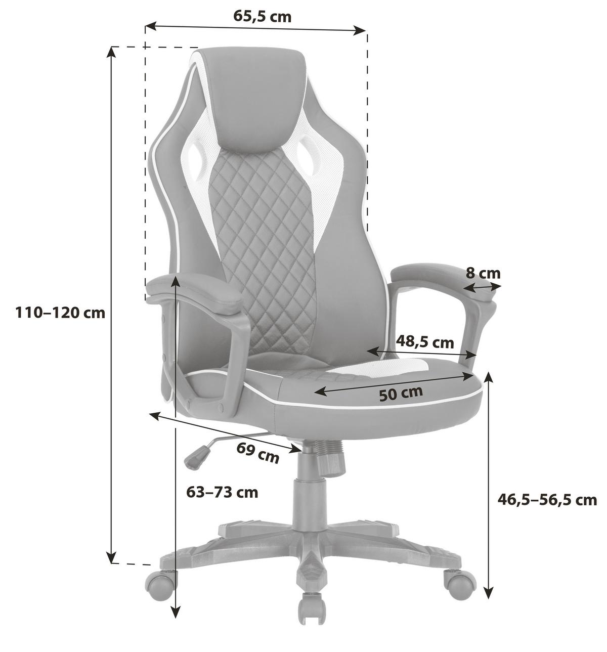 Kancelářske křeslo MARCO - šedá/černá, Moderní, kov/textil (65,5/110-120/69cm)