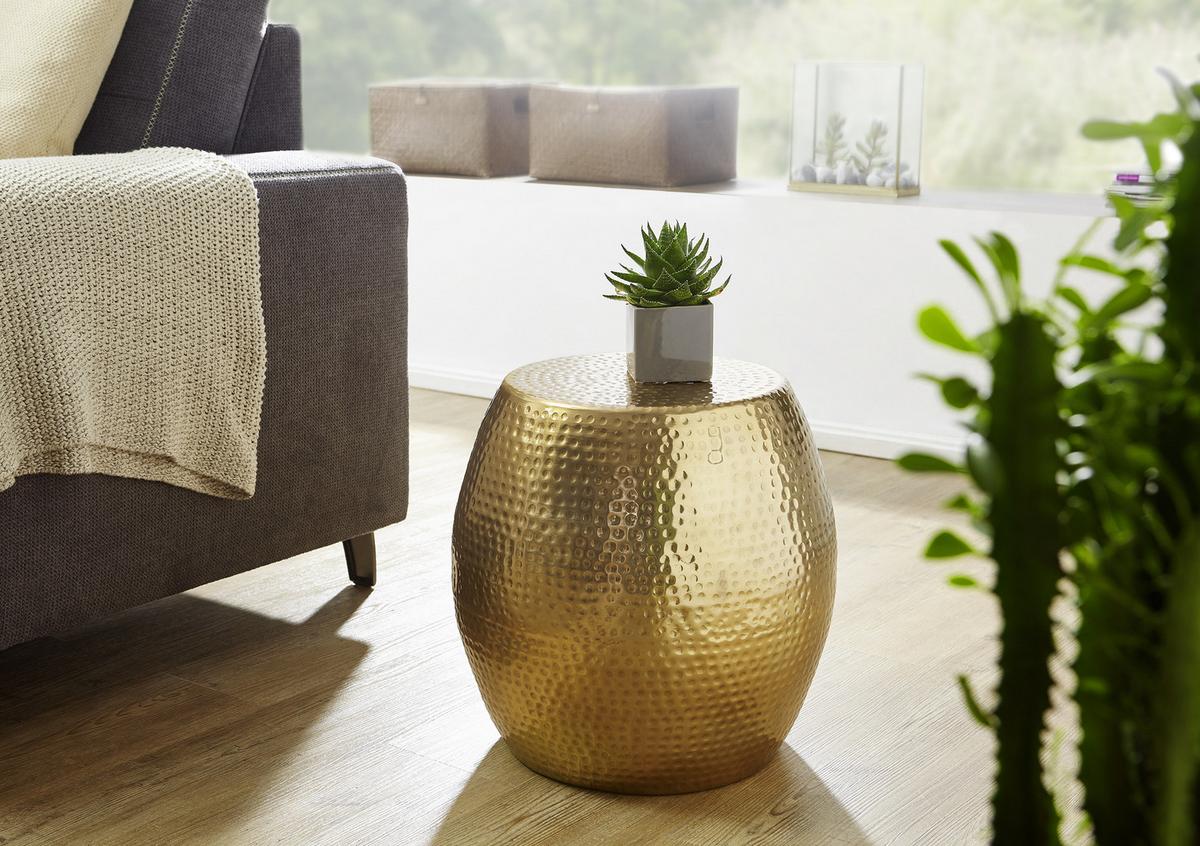 Odkládací stolek - orientálny Pedro zlatý - barvy zlata, Lifestyle, kov (42/42/42cm) - MID.YOU