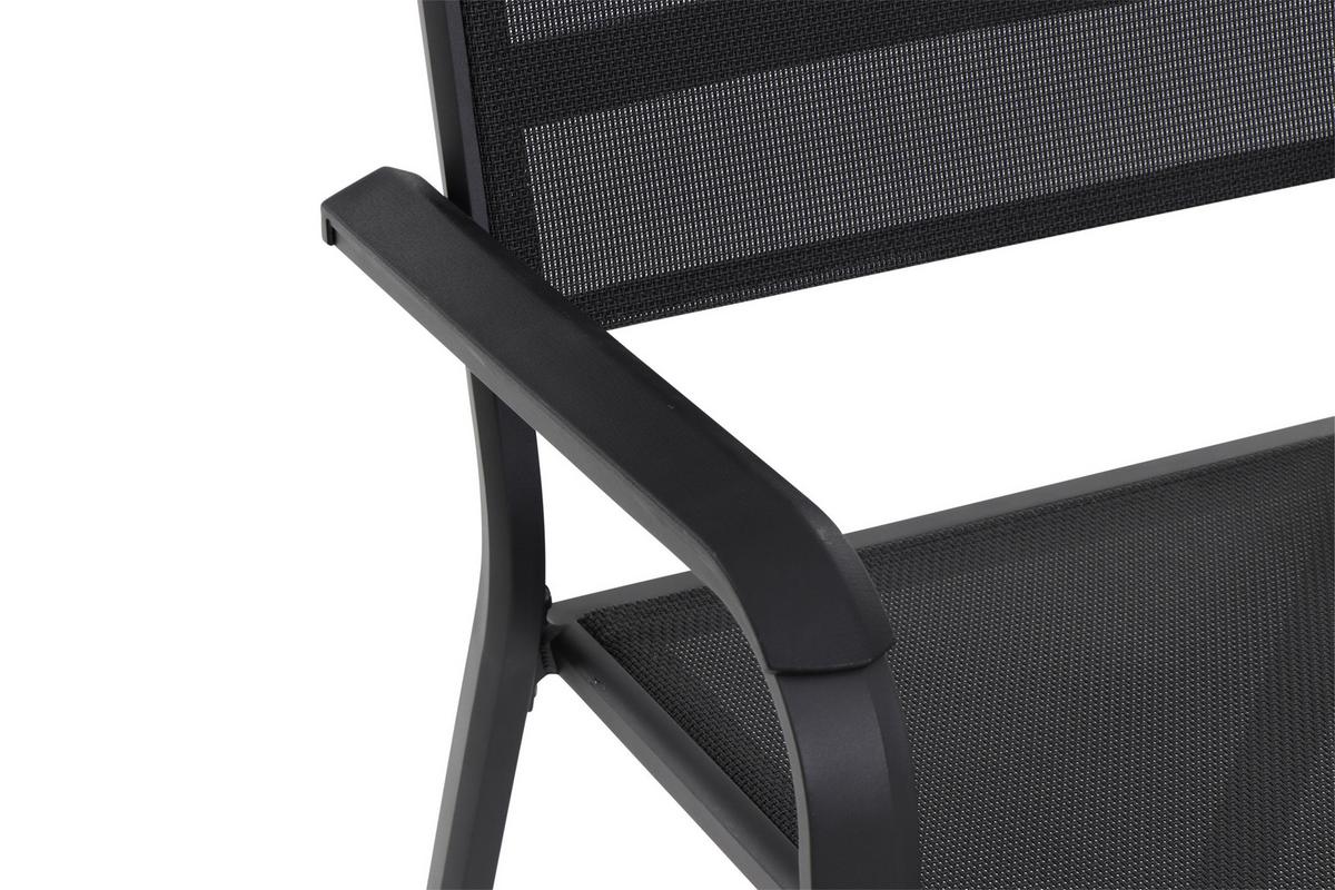 Gartensessel Stapelbar Tesoro Aluminium/textil - Anthrazit/Schwarz, KONVENTIONELL, Kunststoff/Textil (63/97/67cm) - Siena Garden