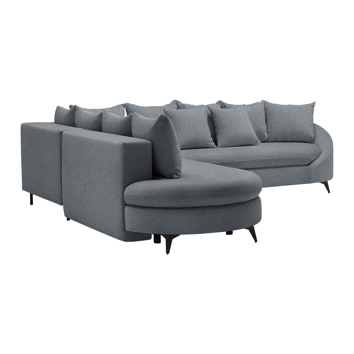 Rohová sedačka AXEL, levá, šedá tkanina - šedá/černá, Moderní, kov/textil (250/291cm) - Mömax