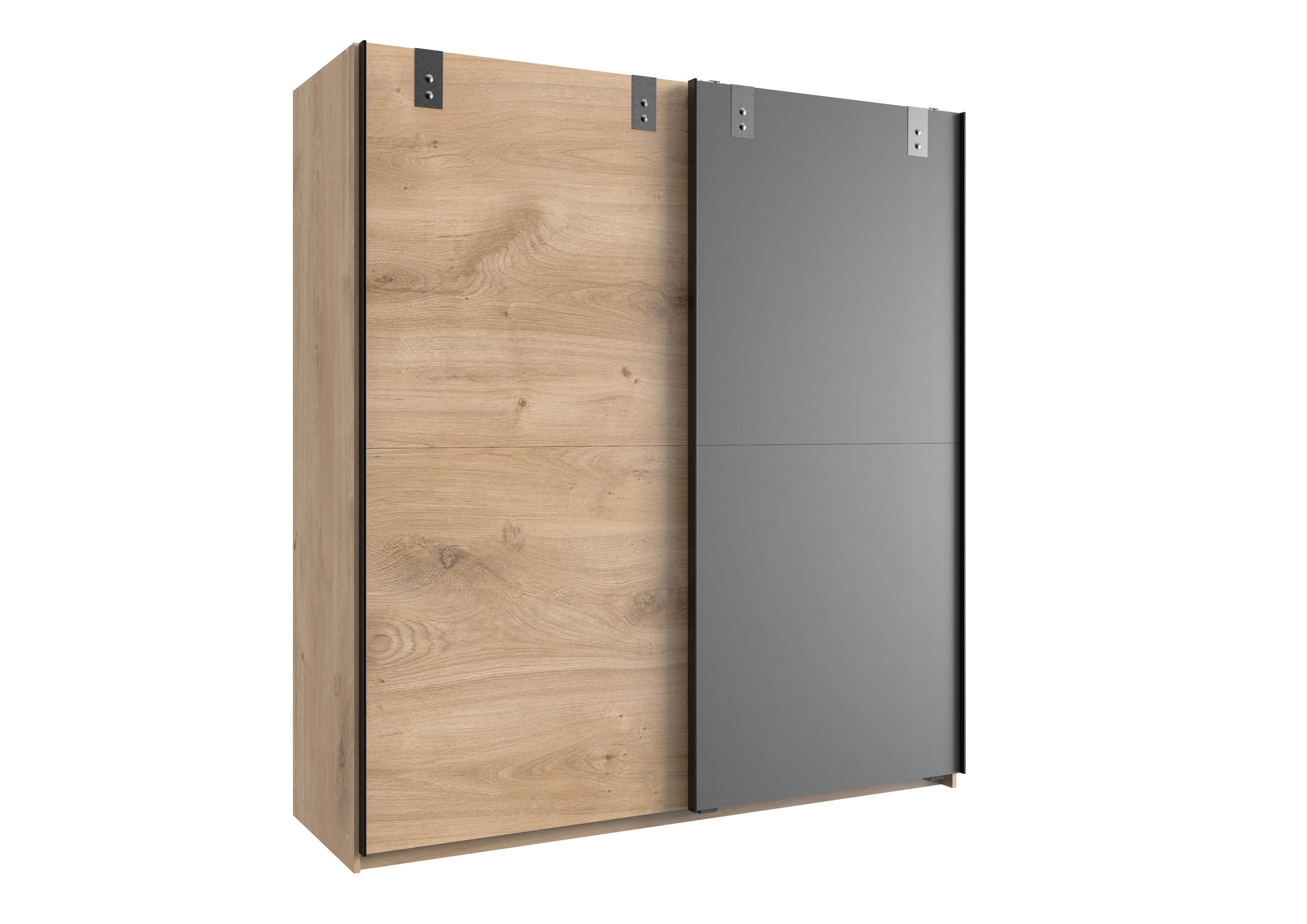 Tolóajtós Szekrény Liverpool 135/198 Cm - grafitszürke/tölgyfa színű, Design, faalapú anyag (135/198/65cm) - MID.YOU