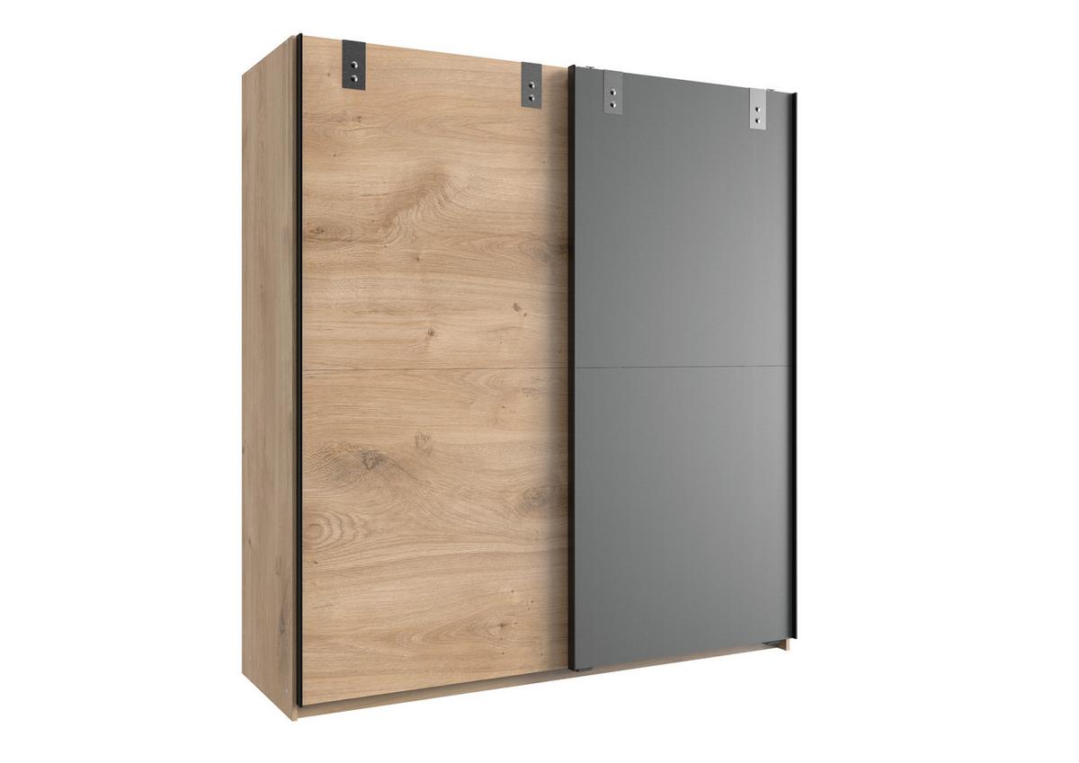 Tolóajtós Szekrény Liverpool 180/198 Cm - grafitszürke/tölgyfa színű, Design, faalapú anyag (180/198/65cm) - MID.YOU