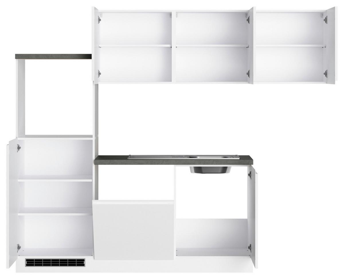 Eckküche Monza Ohne Geräte 240x240 Cm Weiß/grau - Weiß Hochglanz/Weiß, LIFESTYLE, Holzwerkstoff (240/240cm) - Held