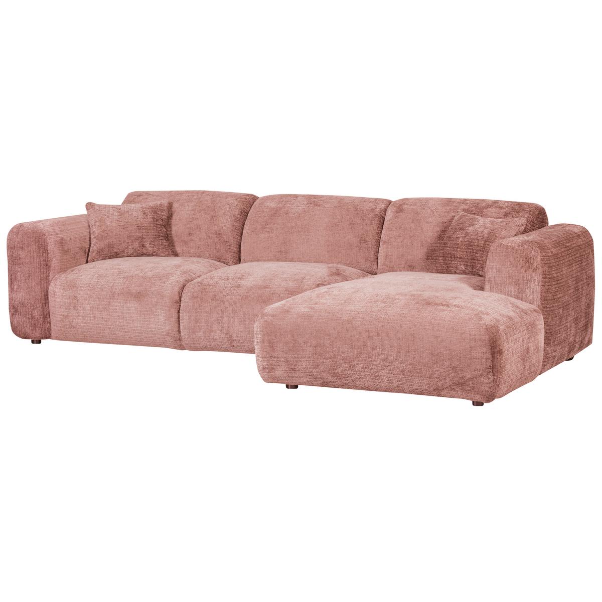 Ecksofa Cloud Taupe, Pink S: 280x165cm - Taupe/Pink, Design, Textil (280/165cm) - Livetastic