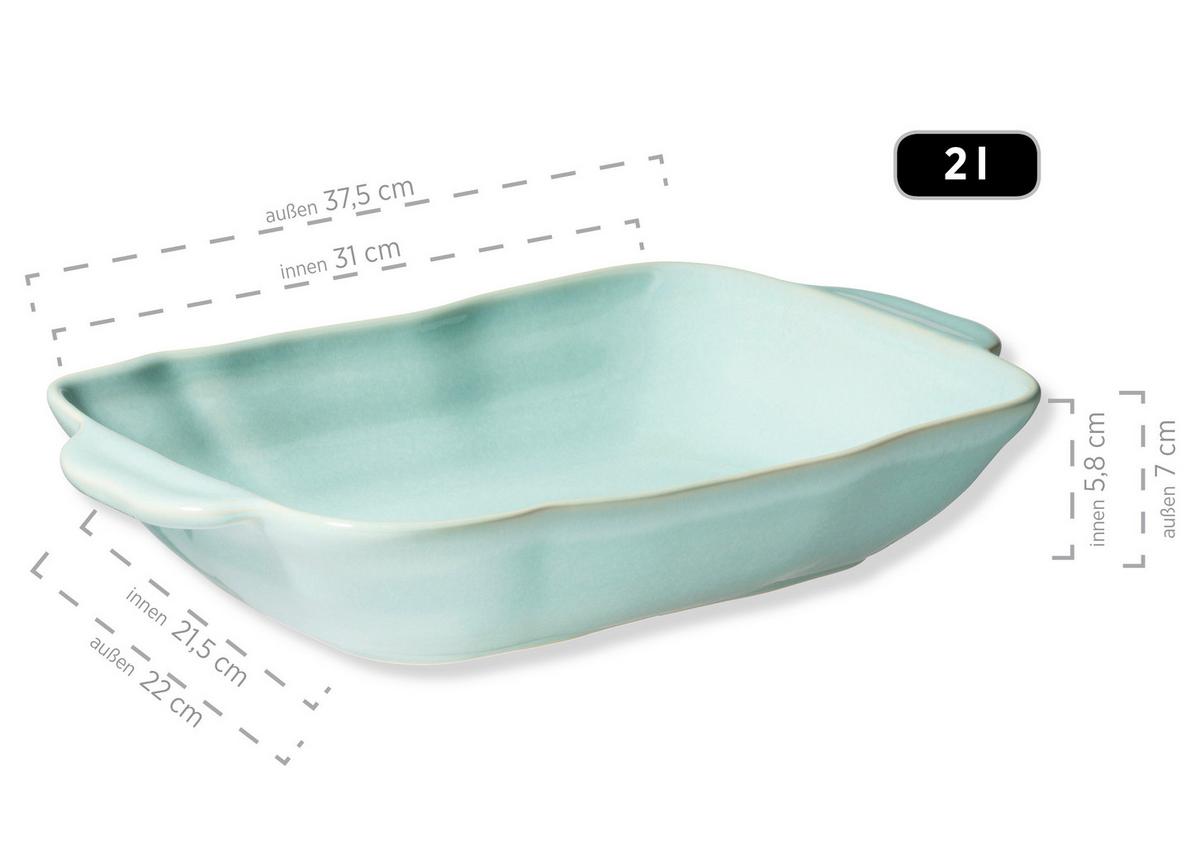 Backformenset Vera Rechteckig 2er- Set - Grün, Basics, Keramik (43,3/28/14,5cm) - Mäser