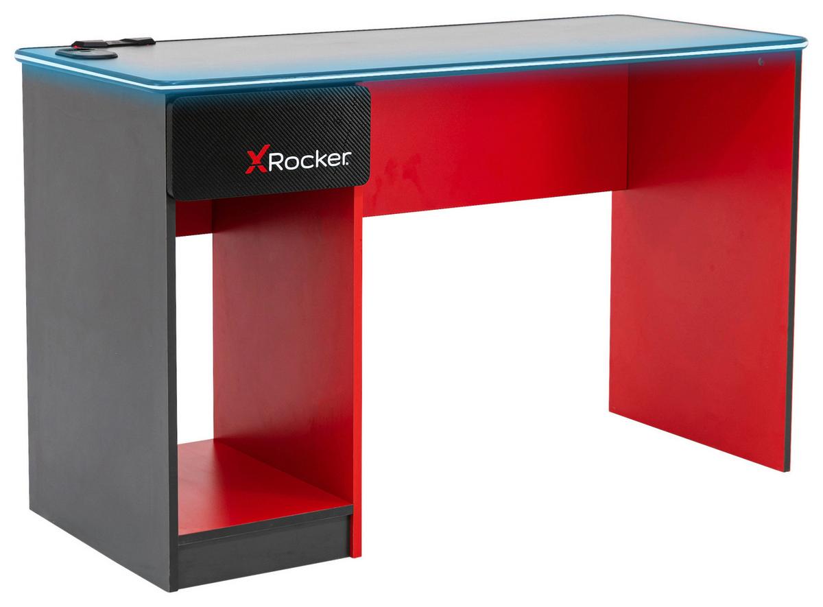 Gamingtisch Carbon-Tek - Rot/Schwarz, MODERN, Holzwerkstoff (123,5/53,3/75,5cm) - X Rocker