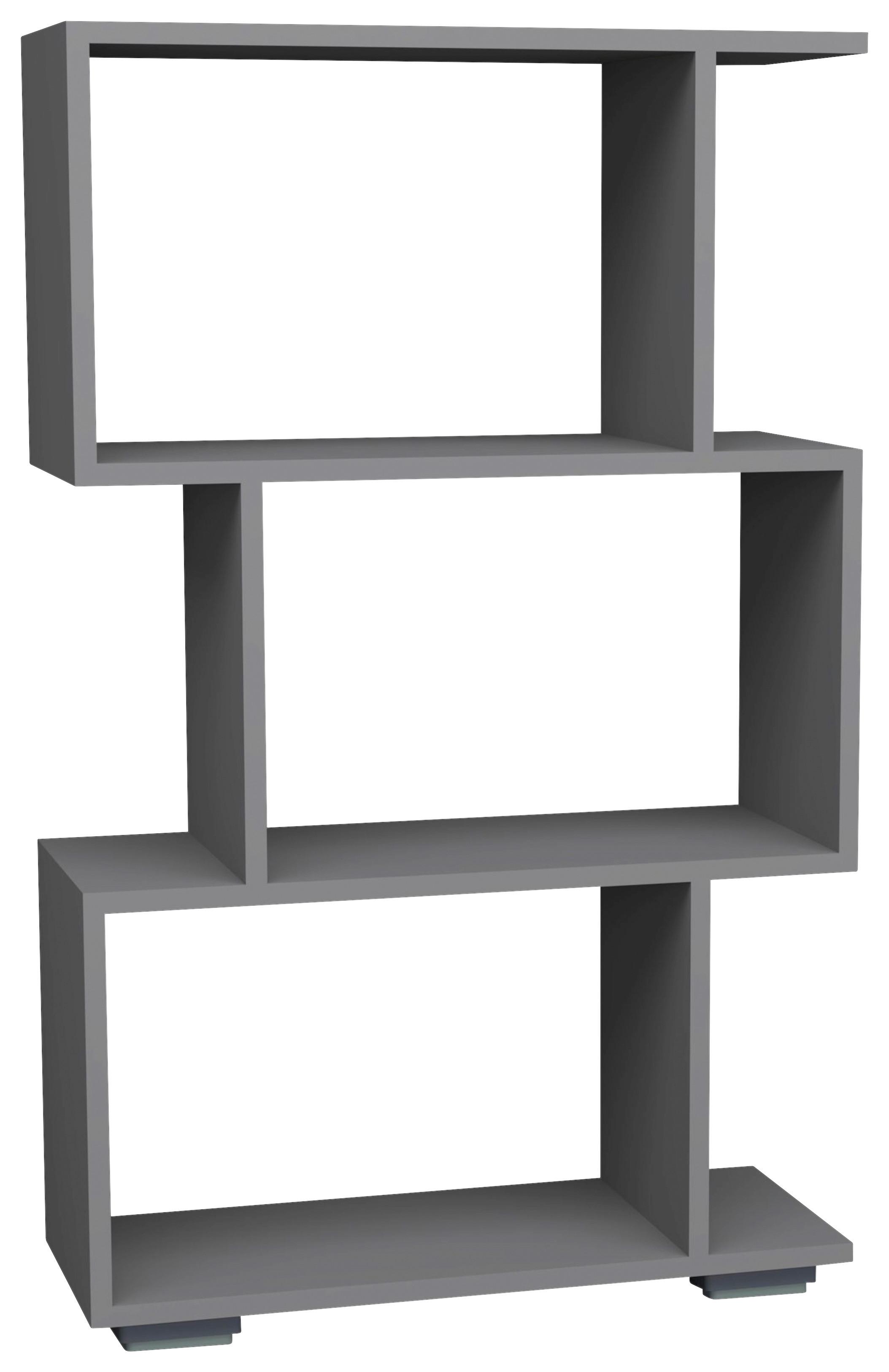 Regal Palusa Anthrazit B: 60 cm - Anthrazit/Silberfarben, Design, Holzwerkstoff (60/97/24cm) - MID.YOU