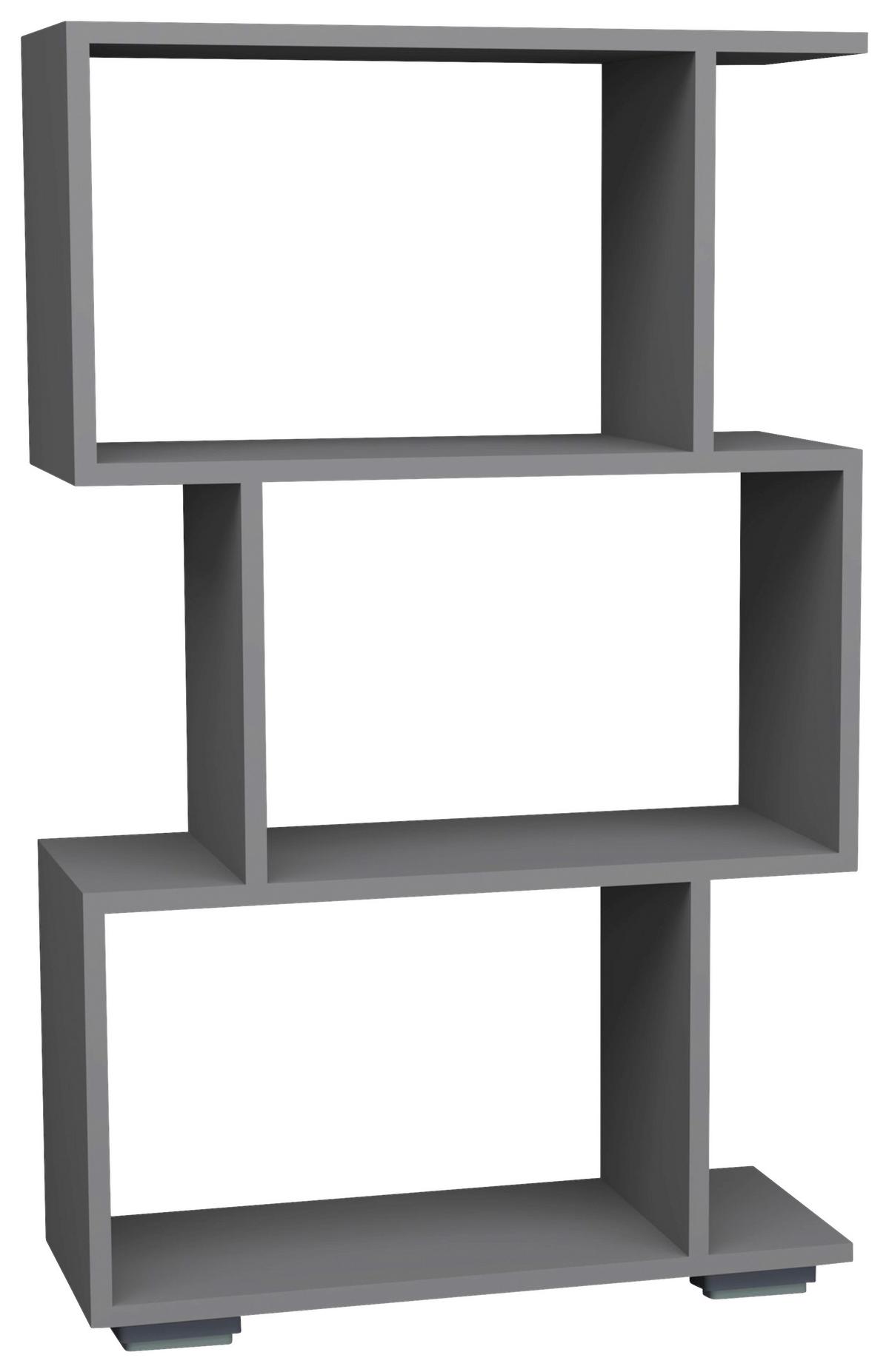 Regal Palusa Anthrazit B: 60 cm - Anthrazit/Silberfarben, Design, Holzwerkstoff (60/97/24cm) - MID.YOU