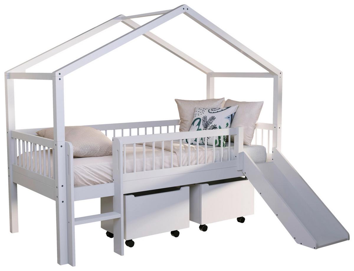 HAUSBETT Forrest Weiß 90x200cm - Weiß/Naturfarben, MODERN, Holz (90/200cm) - Vipack