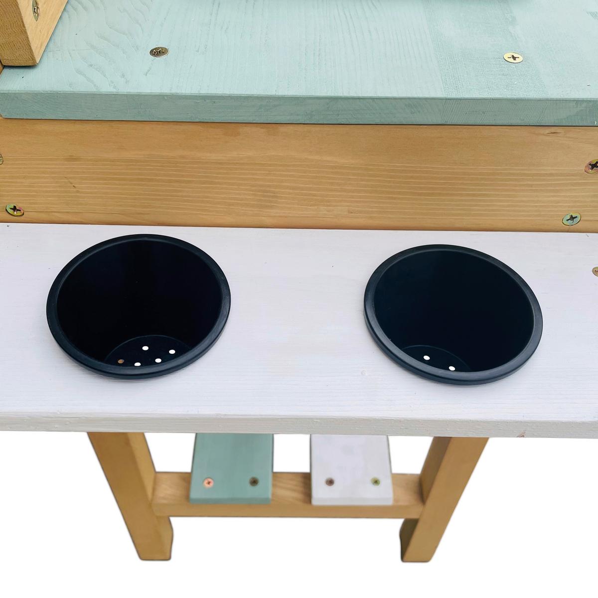 Sand- und Wassertisch A031.038.00 - Braun/Weiß, KONVENTIONELL, Holz (80/88/33cm) - Ambia Garden