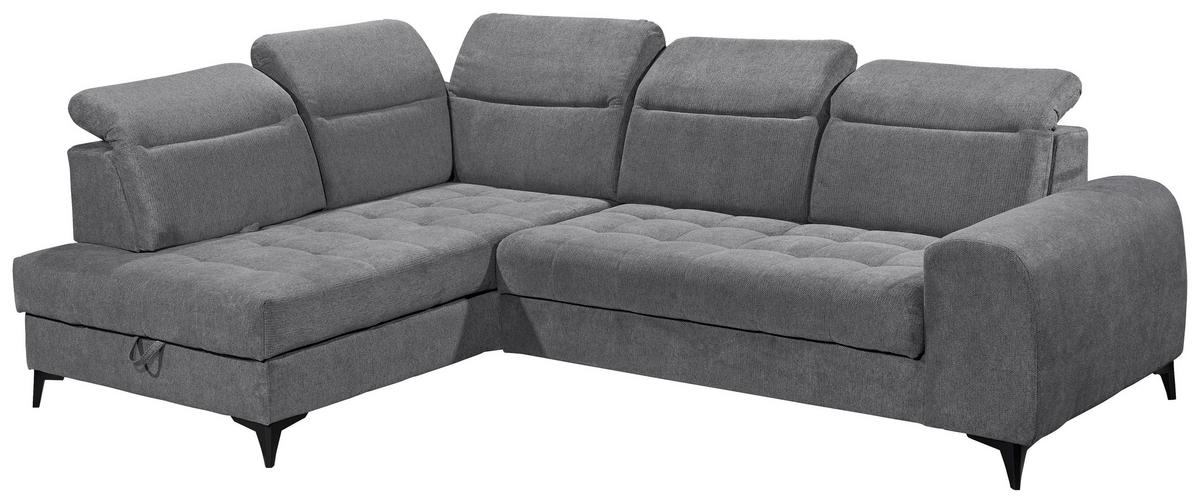 Ecksofa Rockdale Anthrazit S:200x282cm - Anthrazit/Schwarz, KONVENTIONELL, Textil (200/282cm) - MID.YOU