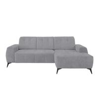Ecksofa mit USB Anschluss Sano, Hellgrau, S: 258x180 cm - Hellgrau/Schwarz, MODERN, Textil (258/180cm) - Livetastic
