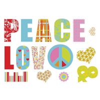 DEKOSTICKER Love And Peace - Multicolor, LIFESTYLE, Kunststoff (100/70cm) - Komar