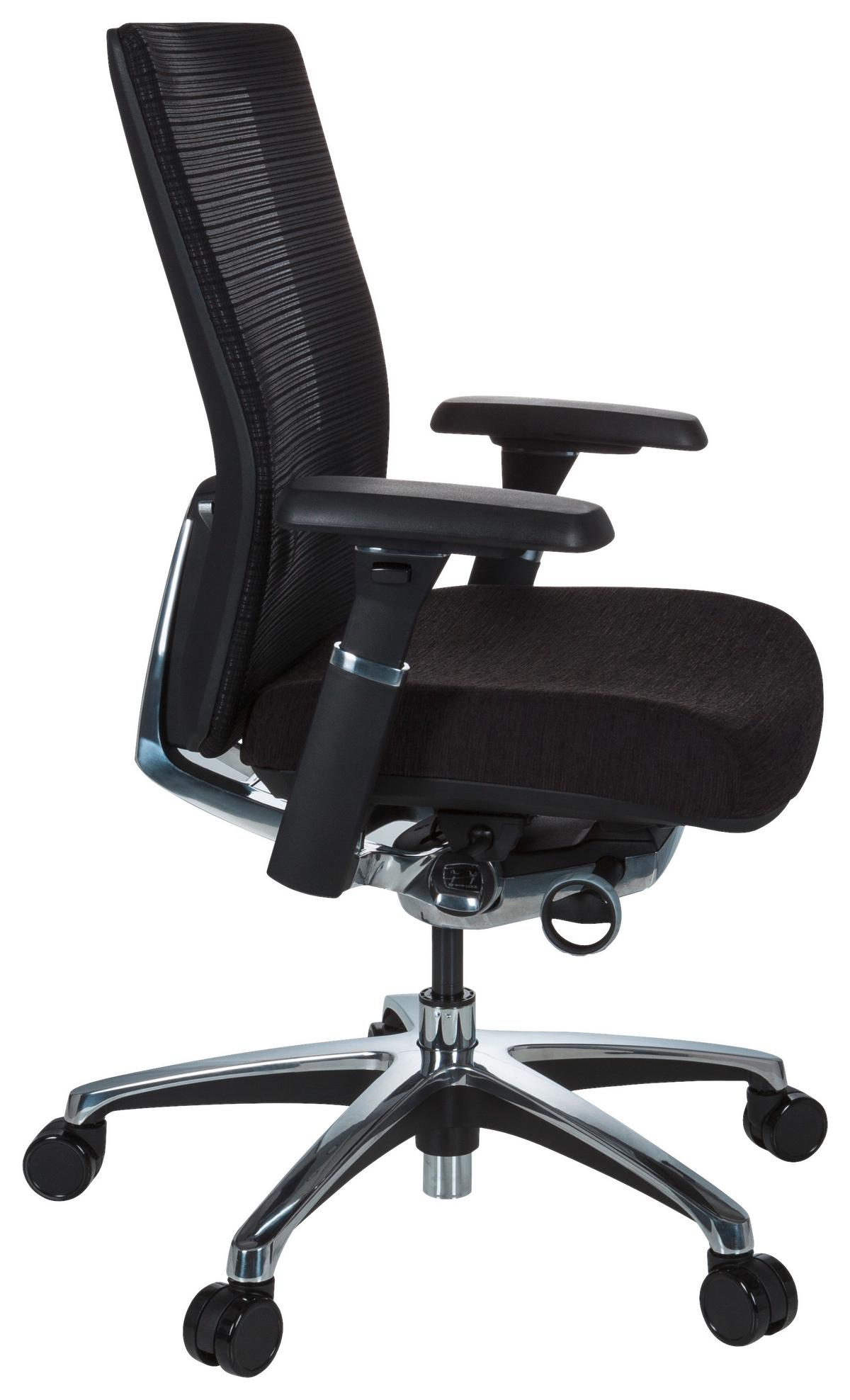 Bürostuhl Nova Pro Alu Armstützen Schwarz - Chromfarben/Schwarz, MODERN, Kunststoff/Textil (65/101/60cm) - MID.YOU