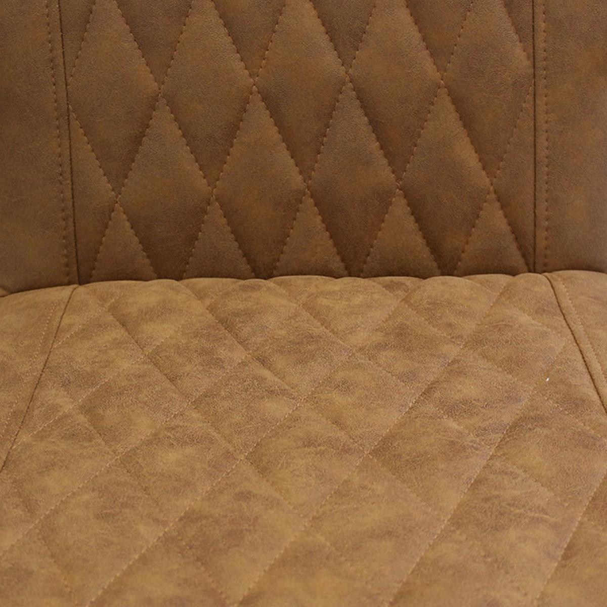Armlehnstuhl-Set Damian - Cognac/Schwarz, LIFESTYLE, Textil/Metall (52cm) - MID.YOU