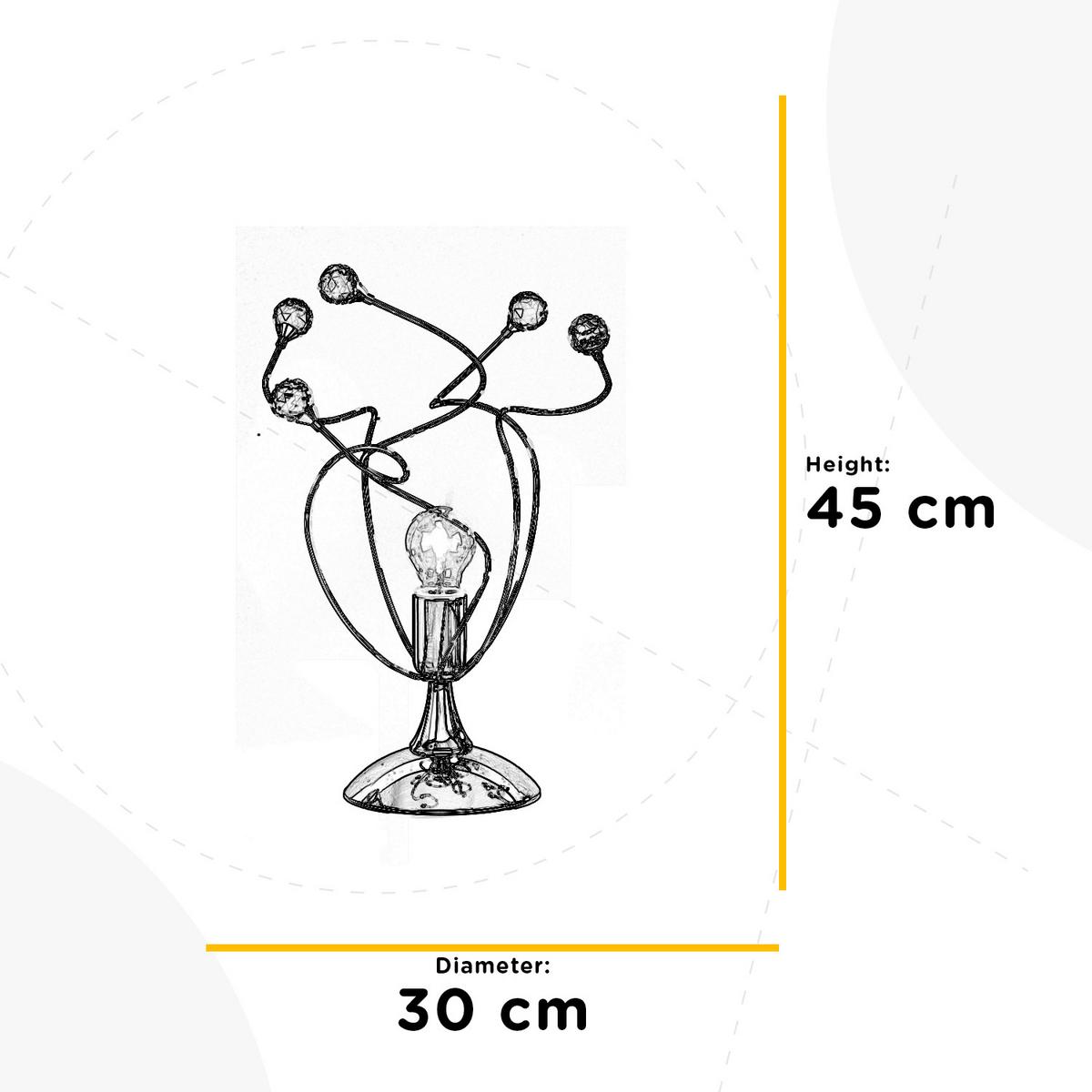 Kristall-Tischleuchte 4726/Lg - Chromfarben, KONVENTIONELL, Glas/Metall (30/45cm)