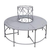 Baumbank Metallbank Rund Mf077 - Blaugrau, Design, Metall (123/123/90cm)