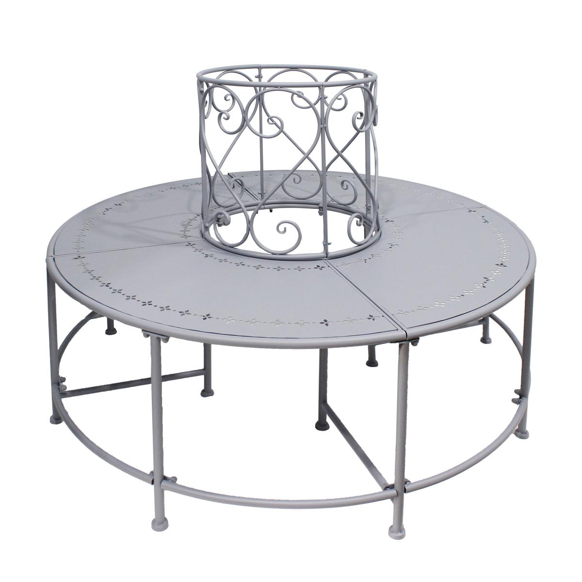 Baumbank Metallbank Rund Mf077 - Blaugrau, Design, Metall (123/123/90cm)