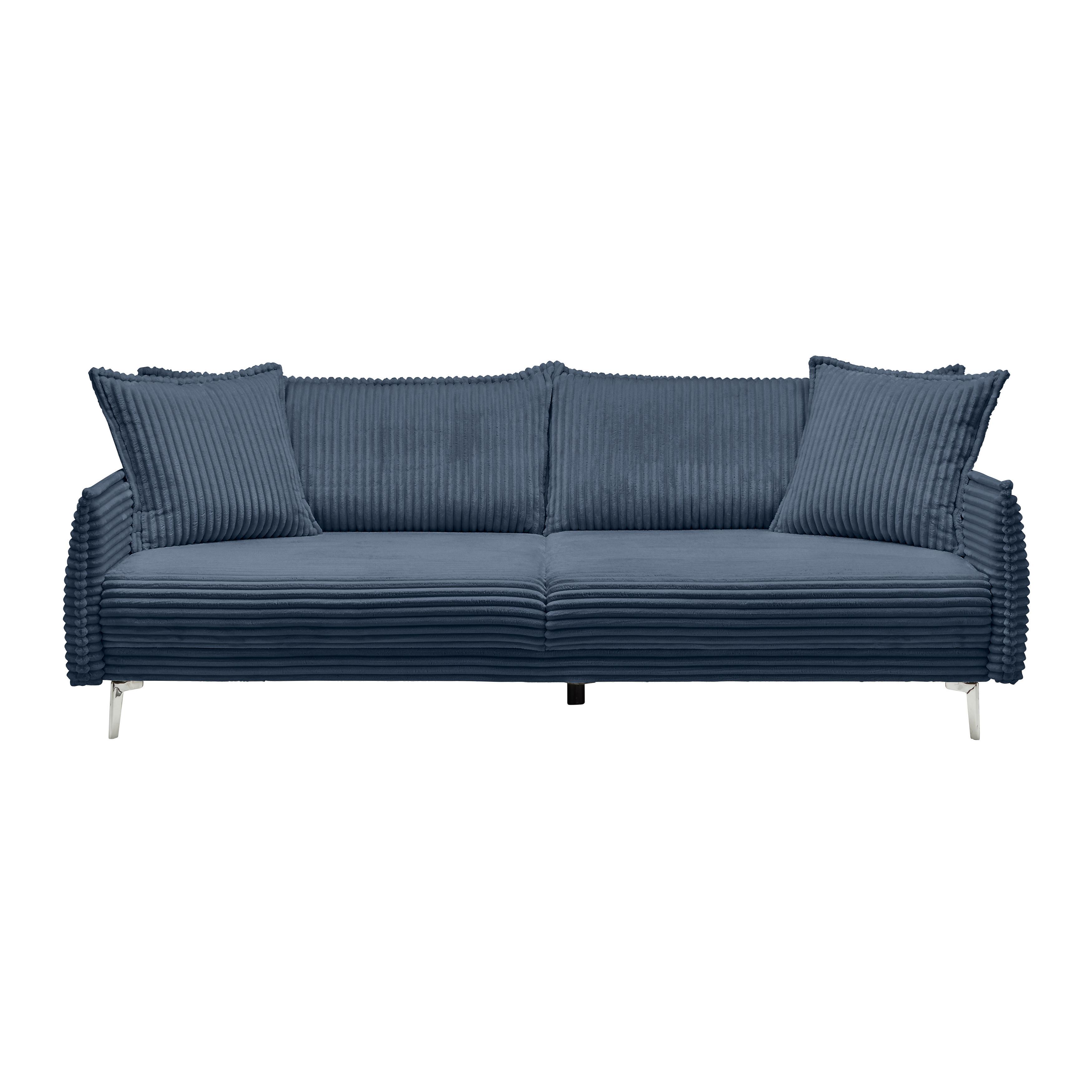 Veľká pohovka KISS -TOP- - čierna/tmavomodrá, Modern, kov/drevo (241/90/117cm) - Mömax