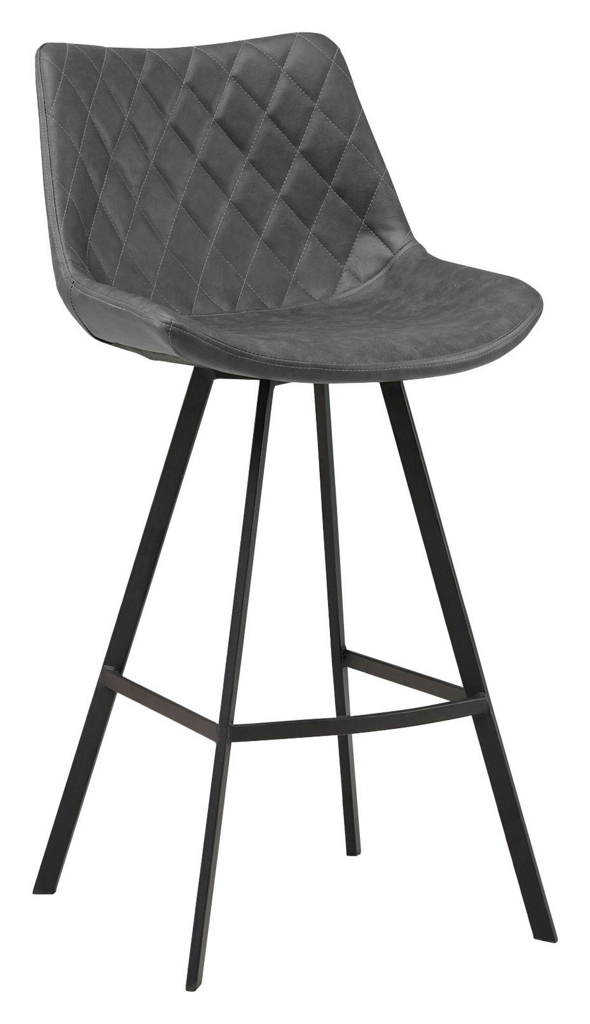 Barhocker-set Bowie - Anthrazit/Schwarz, KONVENTIONELL, Textil/Metall (50/102/55cm) - MID.YOU