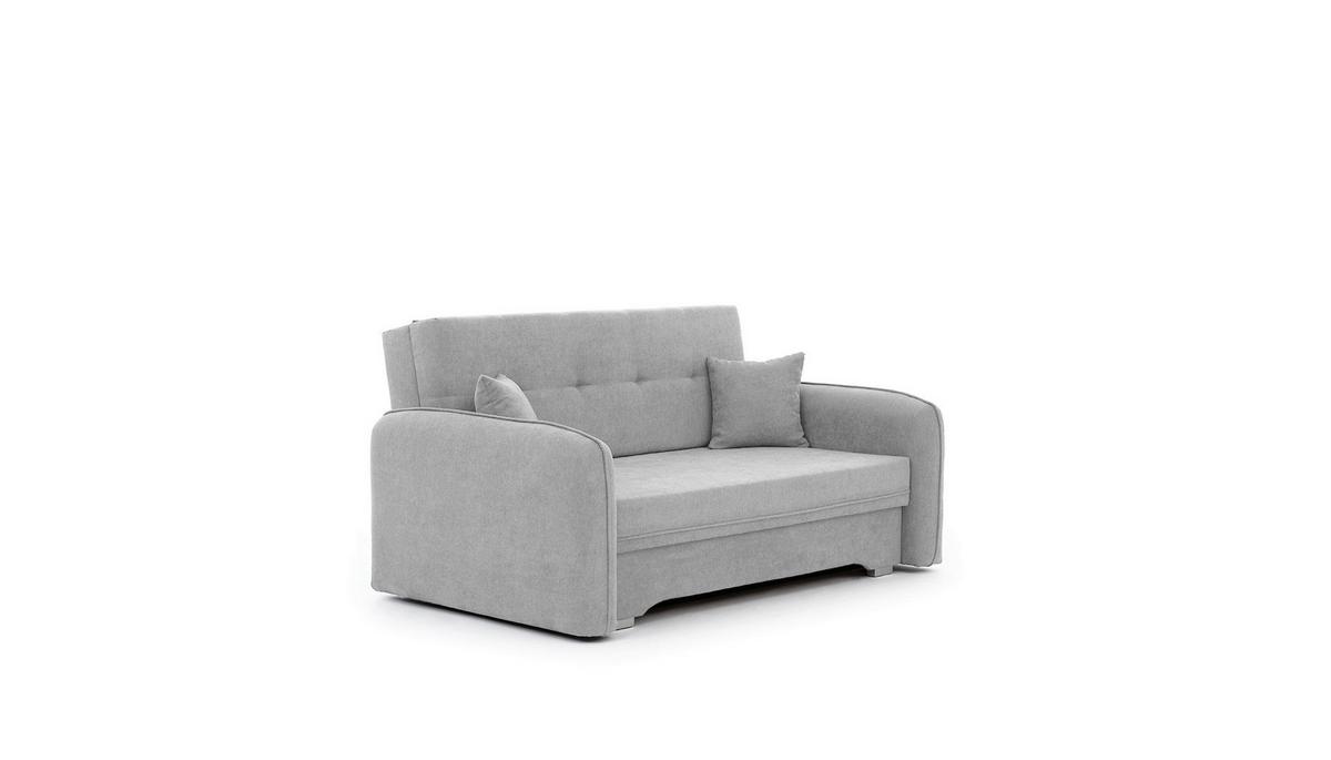 Schlafsofa Laine Hellgrau, B: 155 cm - Silberfarben/Hellgrau, Design, Textil (155/105/75cm) - MID.YOU