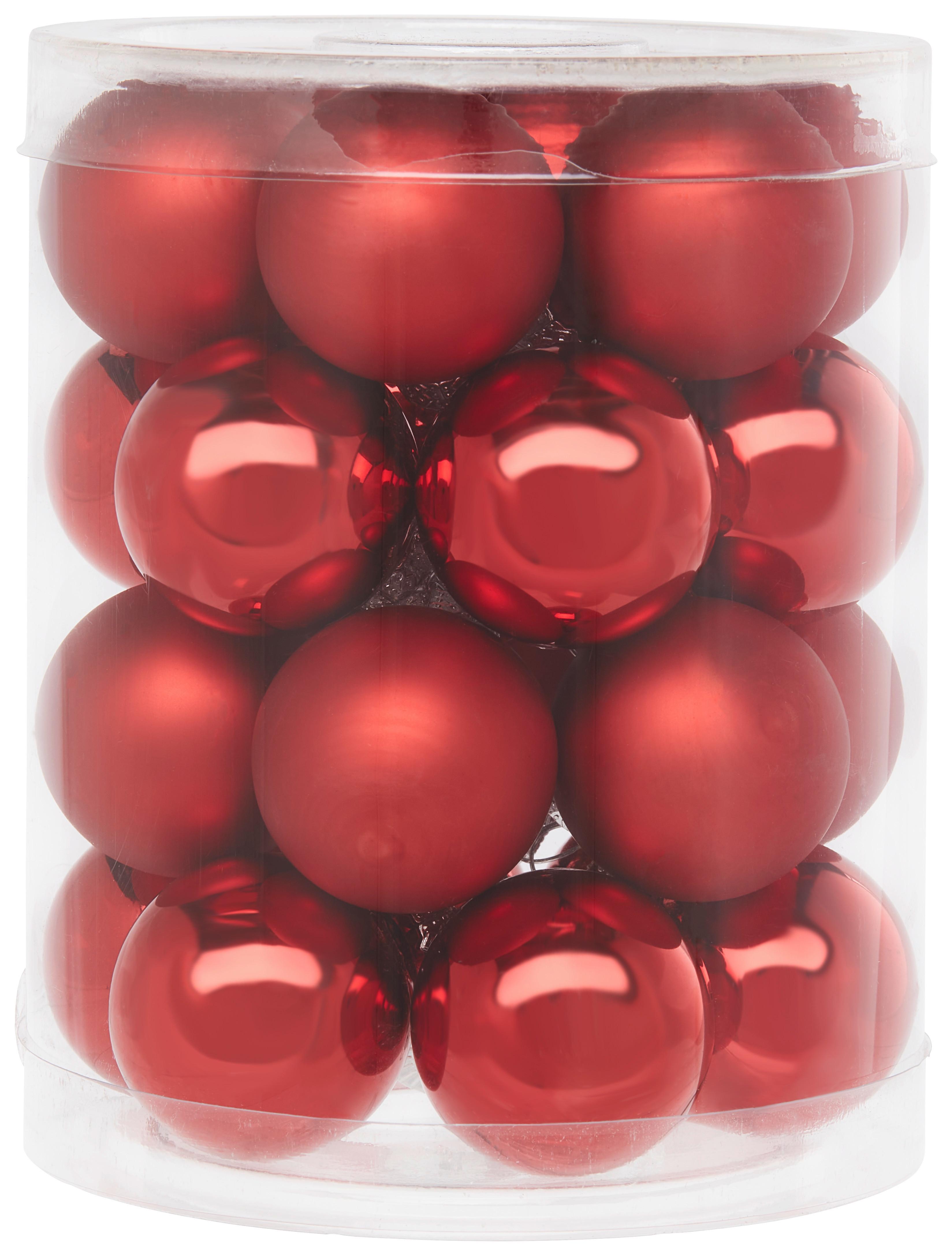 Vianočná guľa Ø 3cm / 24 ks - čierna/biela, Konventionell, sklo (3cm) - Mömax