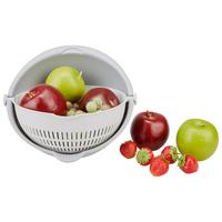 Küchensieb Canay DxH: 27x12,9 cm aus Kunststoff, Wendbar - Weiß/Grau, MODERN, Kunststoff (27/12,9cm) - Luca Bessoni