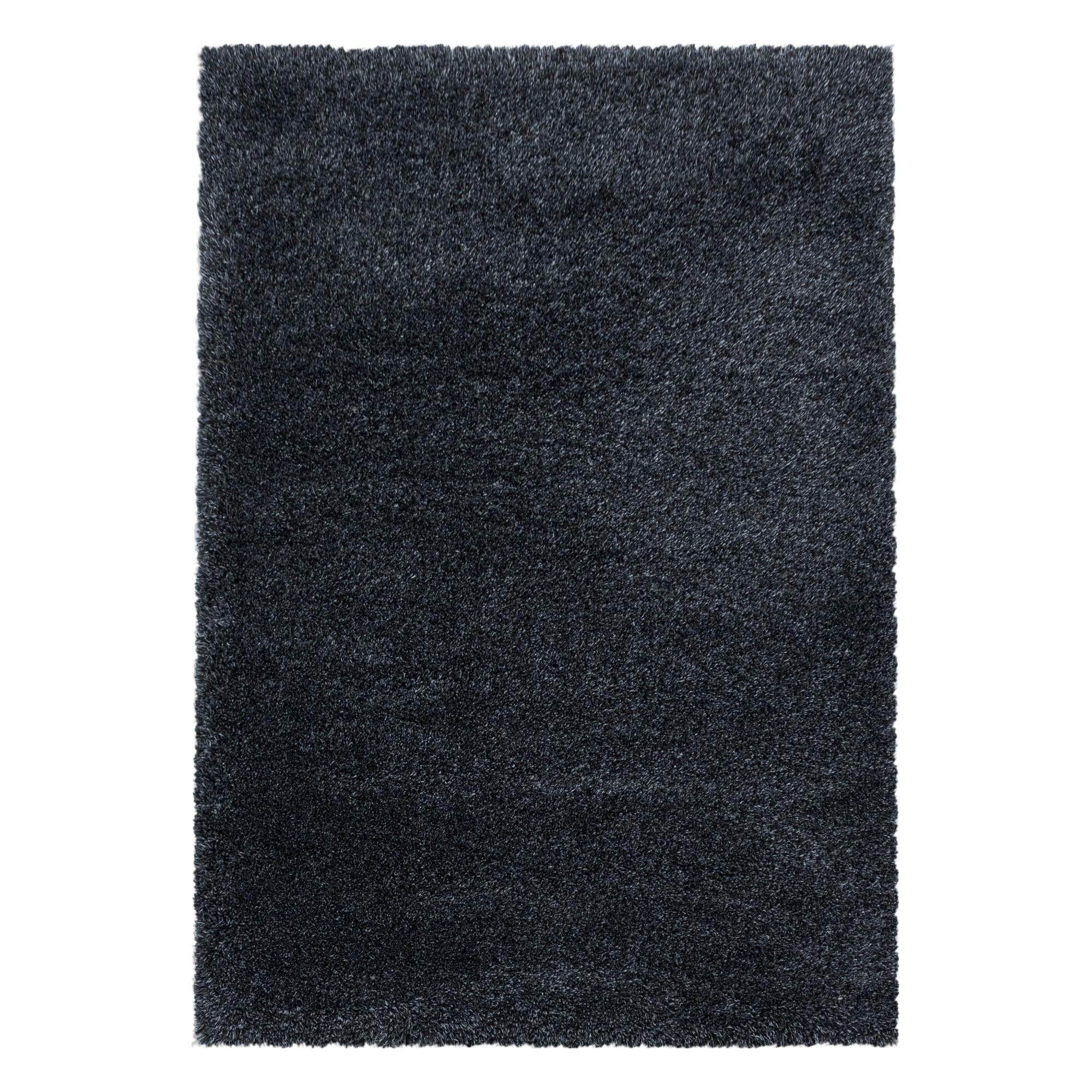 Hochflor Teppich Anthranzit Naturfaser Fluffy 160x230 Cm