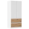 Drehtürenschrank Costa Weiß Eiche Artisan Dekor - Eiche Artisan/Weiß, MODERN, Holzwerkstoff (91/197/54cm) - Rauch Möbel
