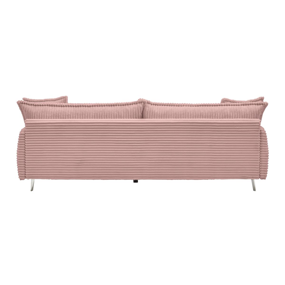Veľká pohovka KISS, staroružový menčester - chrómová/staroružová, Modern, kov/drevo (241/90/117cm) - Mömax