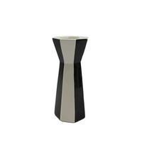 Dekovase Oliver - Schwarz/Weiß, KONVENTIONELL, Keramik (8/18,5cm) - Luca Bessoni