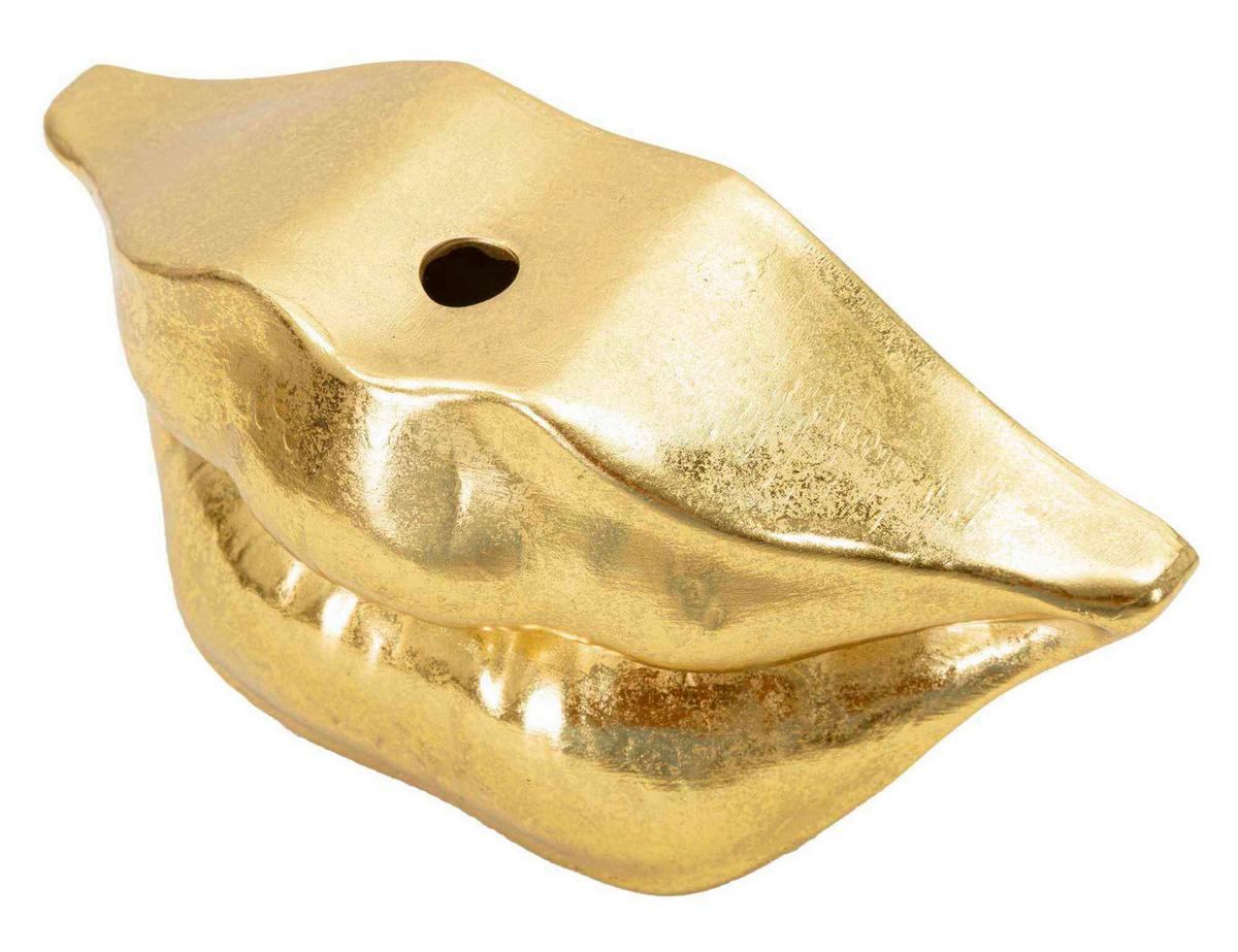 Vase Mouth Lip Goldfarben B: 23 cm - Goldfarben, Basics, Kunststoff (23/12/8cm)