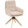 Armlehnstuhl Matti Taupe, Sitzfläche 360° drehbar - Taupe/Naturfarben, KONVENTIONELL, Holz/Textil (60/93/65,5cm) - Livetastic