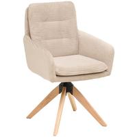Armlehnstuhl Matti Taupe, Sitzfläche 360° drehbar - Taupe/Naturfarben, KONVENTIONELL, Holz/Textil (60/93/65,5cm) - Livetastic
